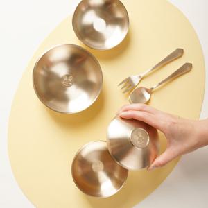 어린이 유기 캐릭터 밥그릇 국그릇 뚜껑 단반상기 방짜유기 세트