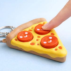 피자 클리커 키링 클릭 키보드 자동차 가방 인형 키홀더 피젯토이 차키 행운 복