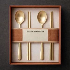 티타늄 2인 기본 수저세트 숟가락 젓가락 고급 부모님 집들이 신혼부부 결혼