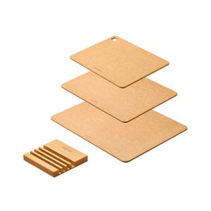 라이트 우드 압축도마 4P 세트