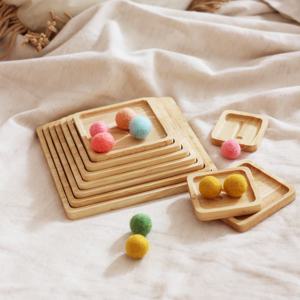 우드 숫자놀이 트레이 + 양모볼25pcs