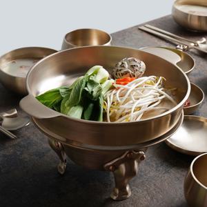 방짜유기 원형 직화 냄비 불고기판