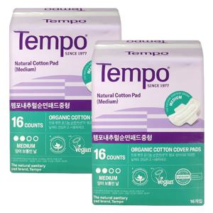 템포 생리대 유기농 중형 16매 X 2팩