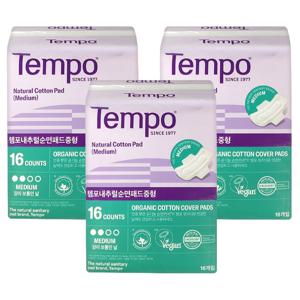 템포 생리대 유기농 중형 16매 X 3팩