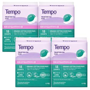 동아제약 내추럴 순면 커버 라이너 롱 18매 X 4팩