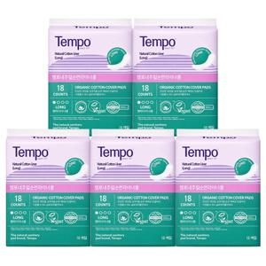 동아제약 내추럴 순면 커버 라이너 롱 18매 X 5팩