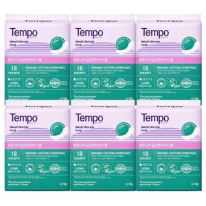 동아제약 내추럴 순면 커버 라이너 롱 18매 X 6팩