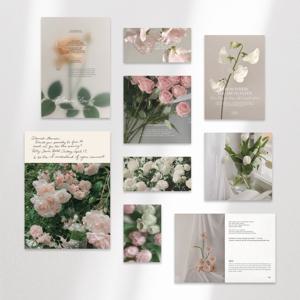 플라워노트 데스크테리어 미니포스터 인테리어 엽서 벽장식 벽꾸미기