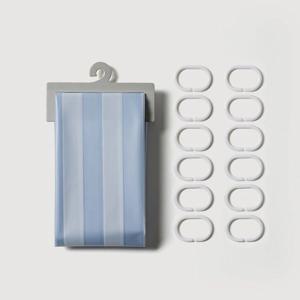 스트라이프 샤워커튼_180X180cm_블루