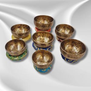 네팔 핸드메이드 방짜유기 싱잉볼 요가종 명상종 4도화음 씽잉볼7세트