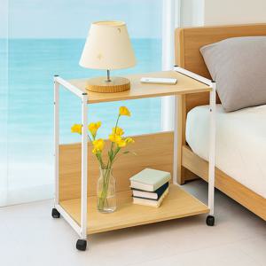 이동식 바퀴 협탁 2단 사이드테이블 수납장 보조 테이블 침대 소파 거실 베드 홈카페 선반