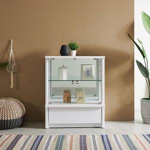 카페 인테리어 모던 화이트 2단 서랍 유리장식장 / 와인 프리미엄 레고