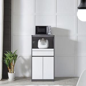 북유럽풍 깔끔한 슬라이드 밥솥 전자렌지 수납장 모던 부엌 홈카페 심플