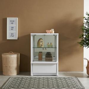 주방 양주 모던 화이트 2단 서랍 유리장식장 / 와인 가구 고급 투명 전시