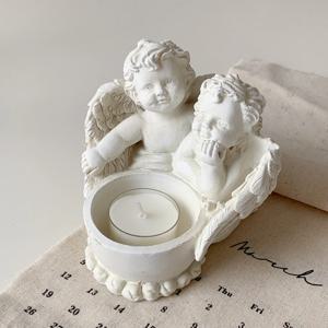 미니 트윈 천사 석고상 조각상 트레이 캔들 오브제 감성 인테리어 스튜디오 소품