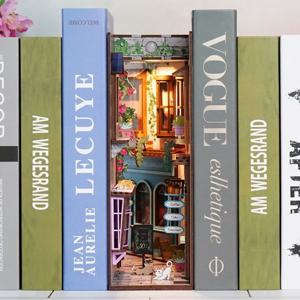 DIY 미니어처 하우스 북눅 북엔드 인테리어 책꽂이 장식소품 사랑의 섬