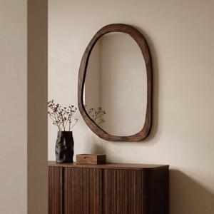 빈티지 원목 비정형 벽걸이 현관 거울 800