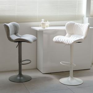 [리퍼] 플러피 바텐 체어 부클레 패브릭 홈바 스탠딩 회전 의자