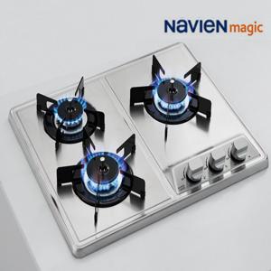 가스쿡탑 빌트인 3구 매립형 가스레인지 GRB-4103 건전지식 560x430~440 스텐