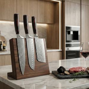 프리미엄 칼 3종 세트 주방칼 나이프 (식도 + 산도쿠 + 중식도)