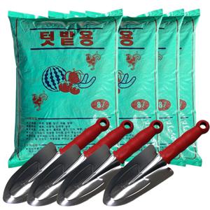 텃밭용 발효수피 8L(4개)+모종삽(4개) 퇴비 밑거름 부산물 유기질 비료