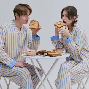 성인 데이무드 실크핏 긴팔 파자마 간절기 잠옷 상하세트