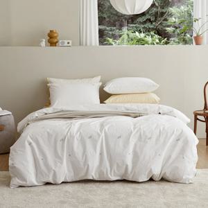 취향저격 플라워 자수 패턴 에이프릴 60수 고밀도순면 이불커버