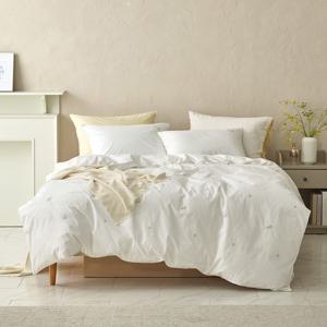 취향저격 플라워 자수 패턴 에이프릴 60수 고밀도순면 이불커버세트