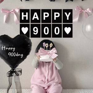기념일 레터링 카드 풍선 파티 세트 100일 900일 하트 생일 아기 셀프촬영