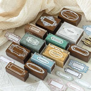 빈티지 라벨 테두리 프레임 우드 스탬프 레이스 다꾸 원목 도장