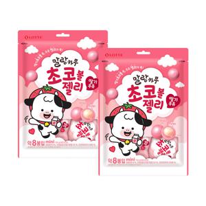 말랑카우 초코볼 젤리 딸기우유 134g x2개