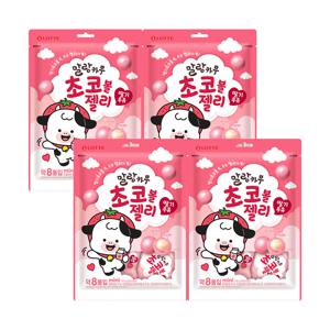 말랑카우 초코볼 젤리 딸기우유 134g x4개