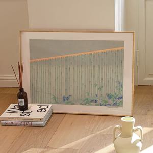 동양화 선과 여백의 미 빈티지 그림액자 - 카미사카 세카 03 대나무의 선