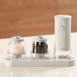 전동 그라인더 2in1 소금 통후추 다이나밀 페퍼밀 분쇄기 거치대포함 선물 포장 집들이