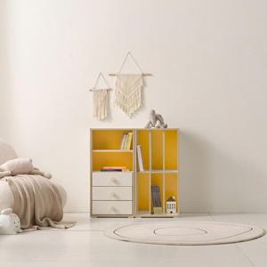 유치원 어린이집 화려한 컬러 좁은 낮은 책장 세트 예쁜 키즈 정리함 모듈