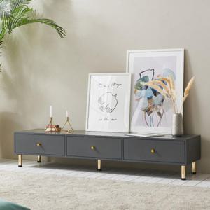 모던 심플 그레이 골드 낮은 슬림 티비다이 예쁜 거실 고급 감각 트렌디 TV