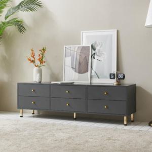 모던 집꾸미기 그레이 골드 거실 2단 서랍 티비장 인테리어 신혼집 감성 TV