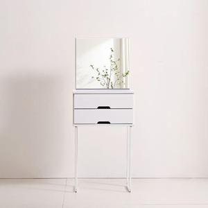 정사각 스퀘어 거울 2단 슬라이드 핸드리스 수납 화장대 세트 대학생 가구