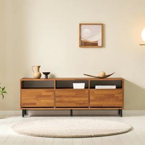 오픈형 슬라이드 골드 프레임 3칸 서랍 거실 수납 장 1500 모던 홈카페 TV