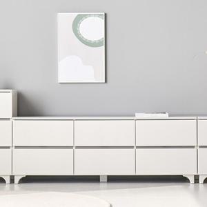 화사한 화이트 거실 인테리어 우아한 서랍 거실장 1500 홈카페 신혼집 심플