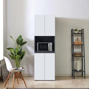 모던한 멀티 컬러 키큰 전자레인지 주방수납장 가구 예쁜 접시 인테리어