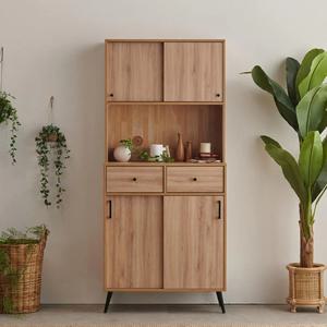 주방 중간오픈형 커피 포트 머신 수납장세트 에어프라이어 정수기 예쁜