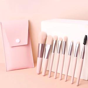 휴대용 미니 브러쉬 8종 세트 파우치증정 여행용 파우더 치크 쉐딩 화장소품