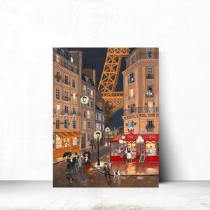 미셸들라크루아 명화 풍경화 에펠탑거리 현관 거실 인테리어액자 21x26cm