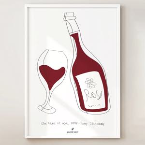 와인 그림 와인잔 포스터 레드와인 술 빈티지 인테리어 감성