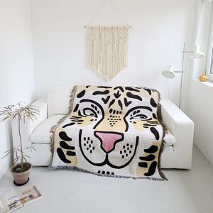 옐로우 호랑이 소파커버/러그/블랭킷/담요