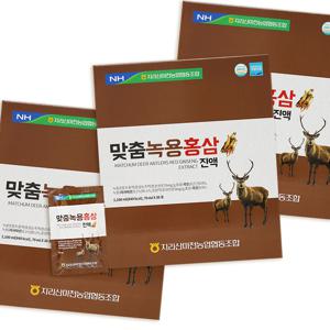 맞춤 녹용 홍삼진액 6년근 70ml*30포 3팩