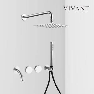 PB4001 MS 3WAY 벽매립형 해바라기 샤워수전 레인샤워기 무광 니켈 샤워욕조수전