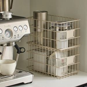 샘와이어 스퀘어 바스켓 S 베이지(2P)