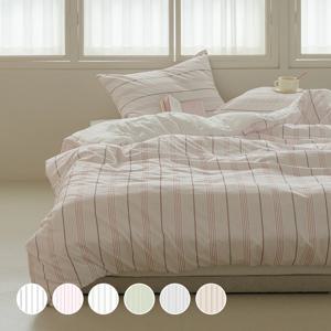 소프트데이 스트라이프 워싱 마이크로 홑겹이불커버 SS/Q/K 6color